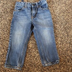 B’Gosh Kids Blue Denim Snap Jeans with Elastic Tightening